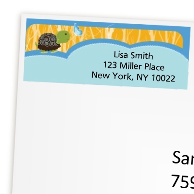 Turtle Blue - Birthday Party Return Address Labels