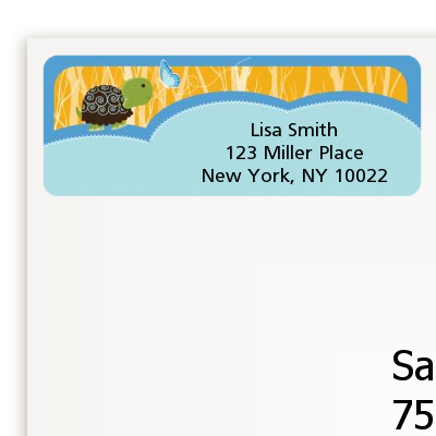 Baby Turtle Blue - Baby Shower Return Address Labels