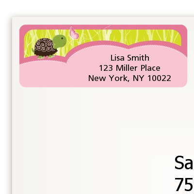 Baby Turtle Pink - Baby Shower Return Address Labels