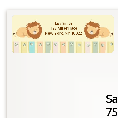 Twin Lions - Baby Shower Return Address Labels