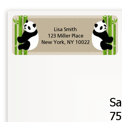 Twin Pandas - Baby Shower Return Address Labels
