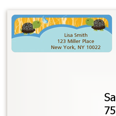 Twin Turtle Boys - Baby Shower Return Address Labels