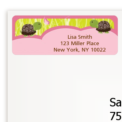 Twin Turtle Girls - Baby Shower Return Address Labels