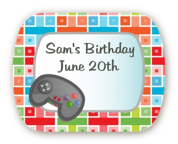 Video Game Time - Personalized Birthday Party Rounded Corner Stickers