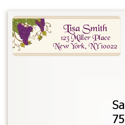 Vineyard Splash - Bridal Shower Return Address Labels