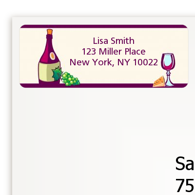 Wine & Cheese - Bridal Shower Return Address Labels