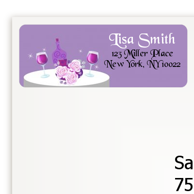 Wine Tasting - Bridal Shower Return Address Labels