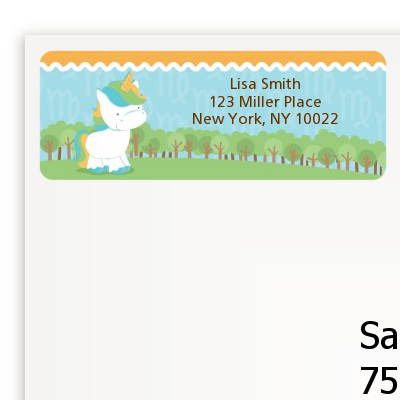 Unicorn | Virgo Horoscope - Baby Shower Return Address Labels